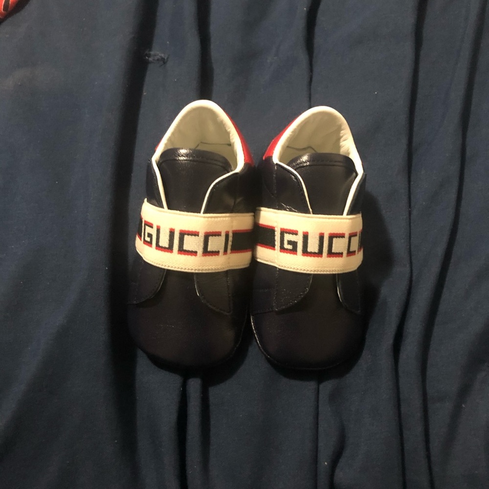 Baby Gucci shoes with onesie